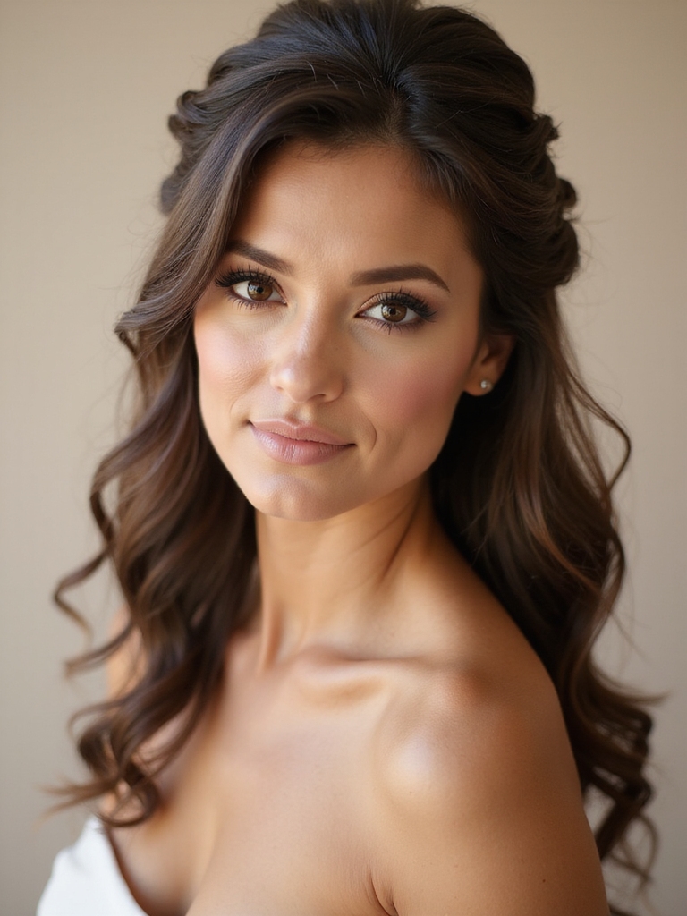 twisted crown half updo elegance