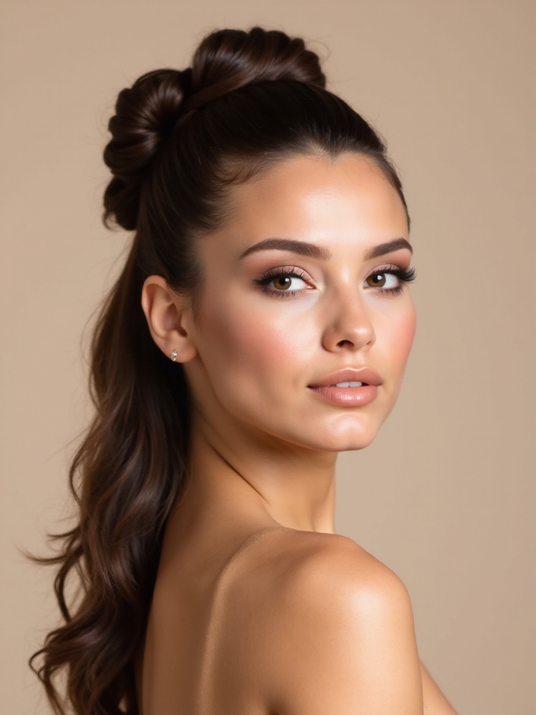 twisted crown ponytail elegance