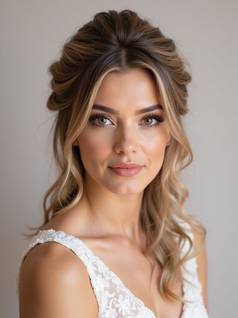 twisted half up romantic hairstyle