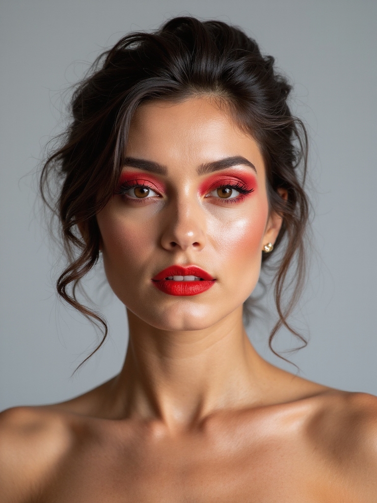 vibrant red eyeshadow techniques