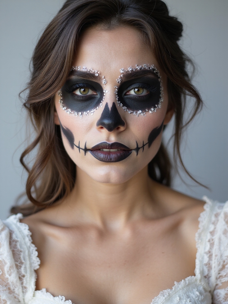 vibrant sugar skull elegance