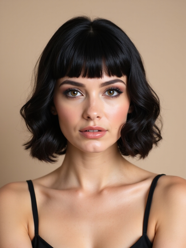 vintage bob with bangs