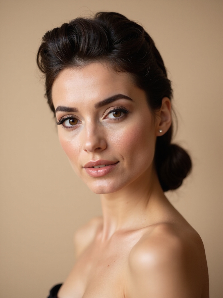 vintage low rolled bouffant