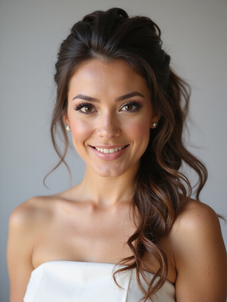 voluminous half up ponytail elegance