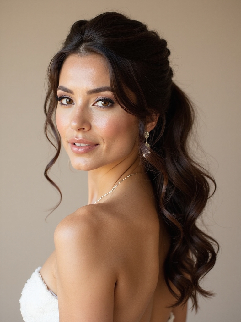voluminous playful half up pony