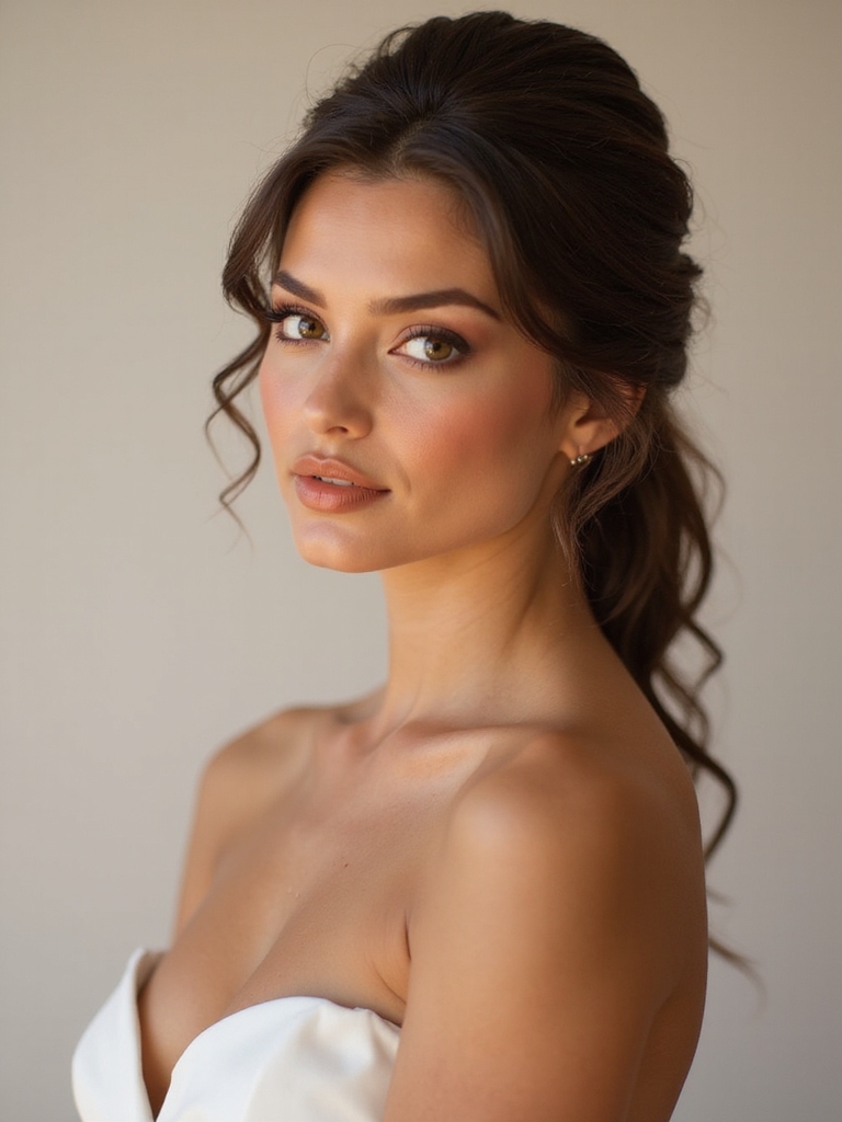 warm bronze bridal glow