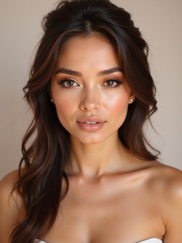 warm bronze copper wedding makeup
