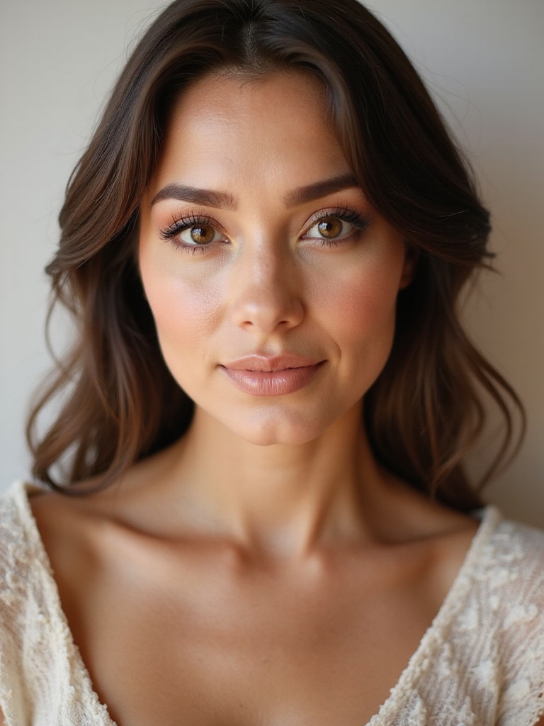 warm bronze enhances brown eyes