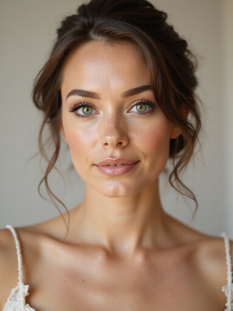warm browns enhance green eyes