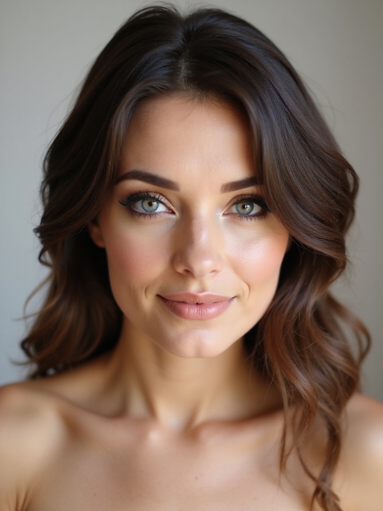 warm caramel enhances blue eyes