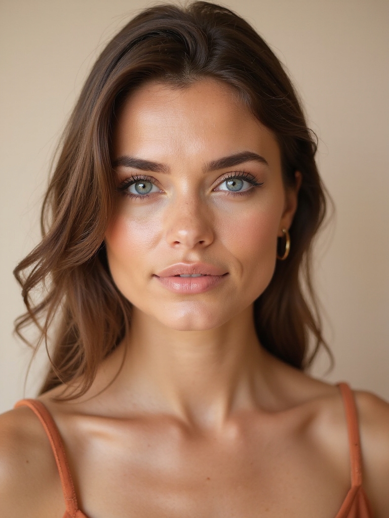 warm copper enhances blue eyes