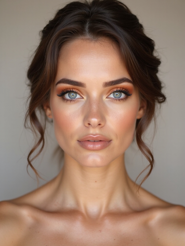 warm copper enhances blue eyes
