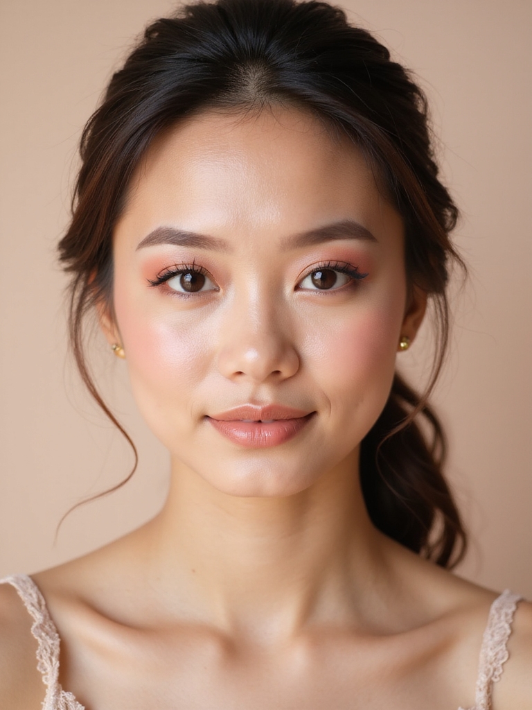 warm glowing bridal blush
