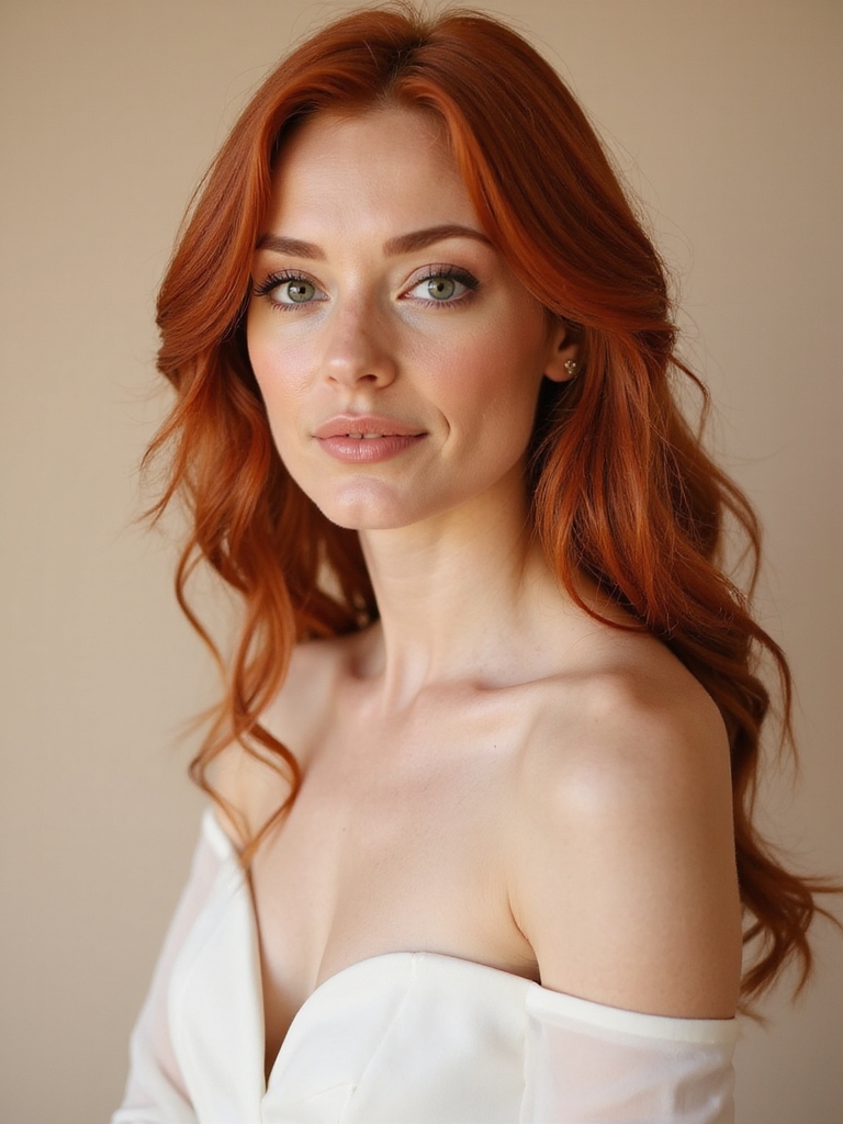 warm neutrals enhance red hair