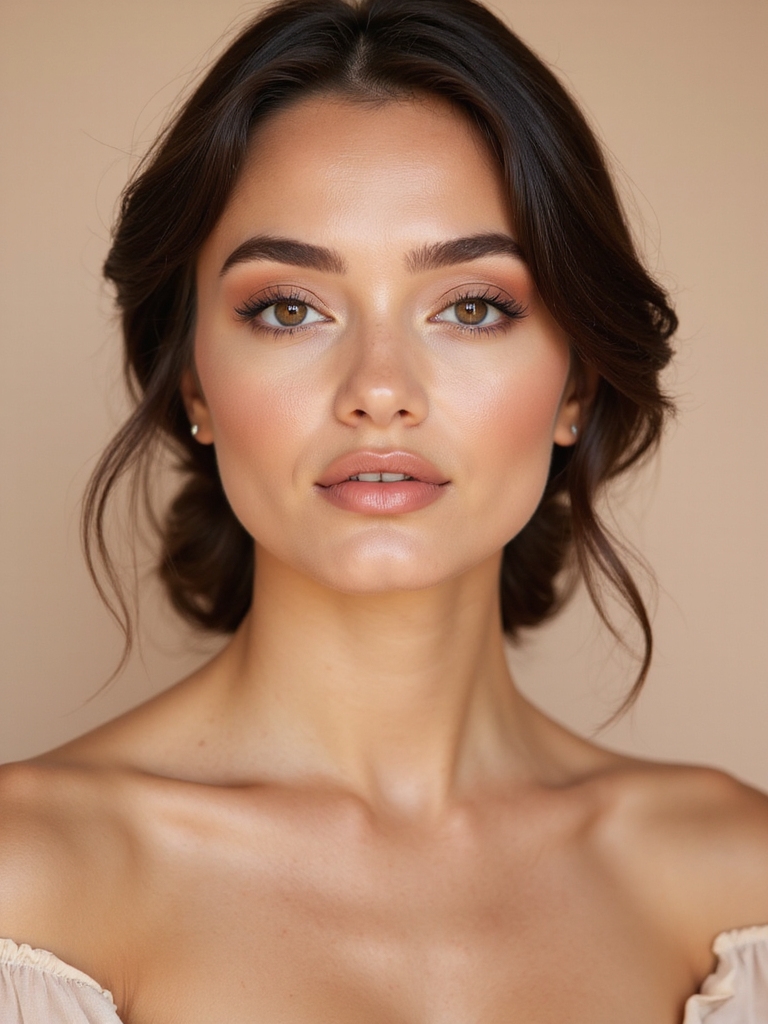 warm peach bridal makeup