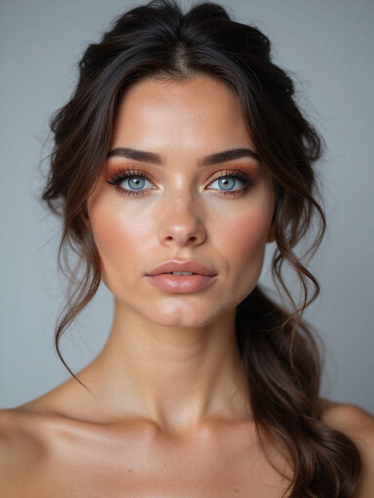 warm tones enhance blue eyes