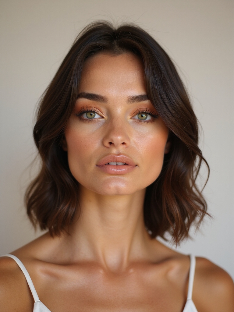 warm tones enhance green eyes