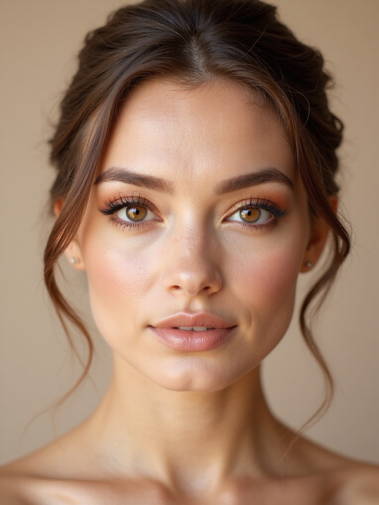 warm tones enhance hazel eyes