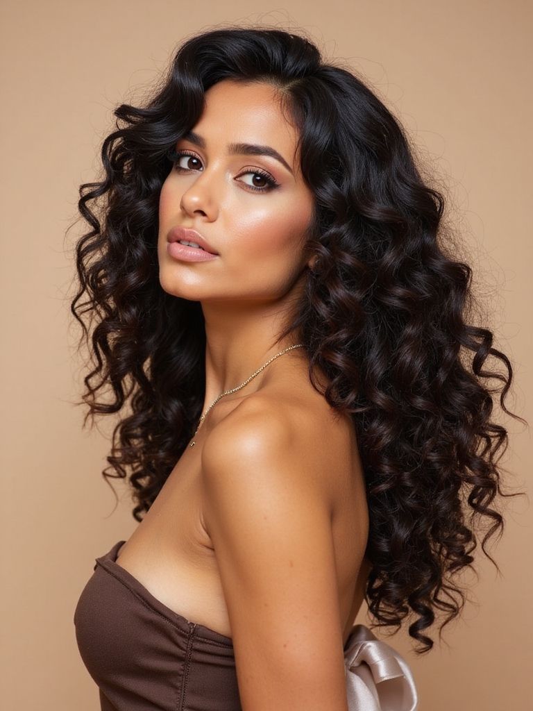 whimsical ribbon tied curls