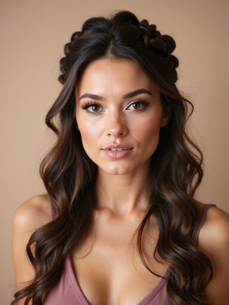 whimsical voluminous braid crown