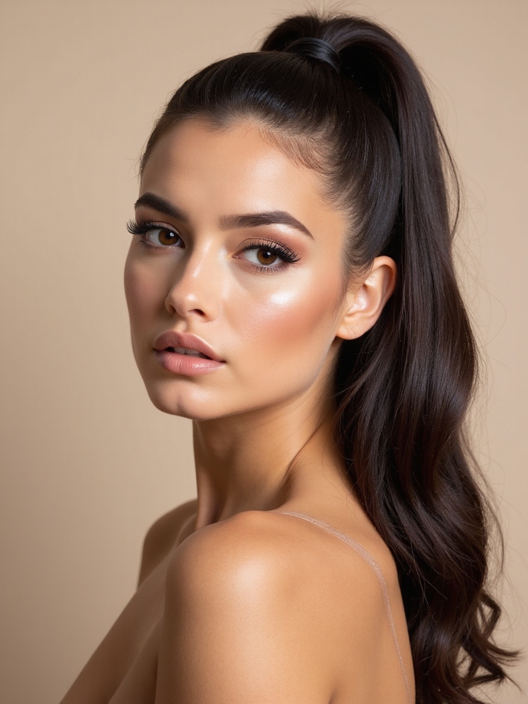 wrapped ponytail for elegance